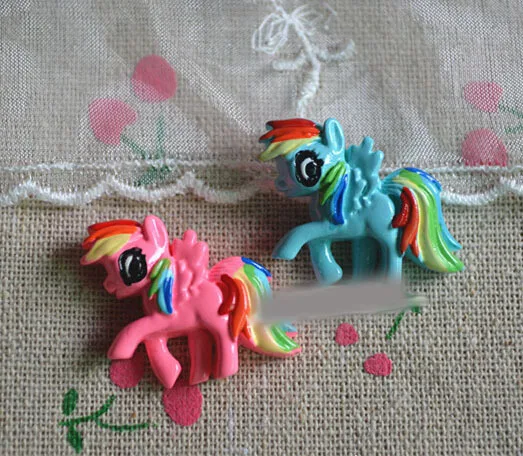MY LITTLE PONY Diy Handmade Accessories Hairpin Children's hair accessories material Rainbow Pony Hair Clips Components 3.3*2cm |