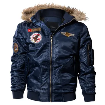

Winter Thicken Warm MA1 Pilot Bomber Fur Hooded Jacket Cotton Parkas Outdoor Climbing Fishing Camping Riding Thermal Tops Coat