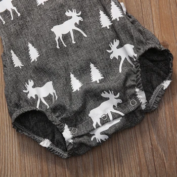 Cute Baby Romper Newborn Baby Boy Girl Fawn Clothes Sleeveless Deer Playsuit Romper Jumpsuit Outfit Sunsuit  0-2Y 6