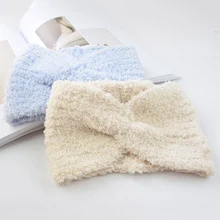 Новая Вязаная поперечная шерстяная лента для волос, ручные мешочки, аксессуары для волос, женские головные уборы, повязка головная для йоги, бег