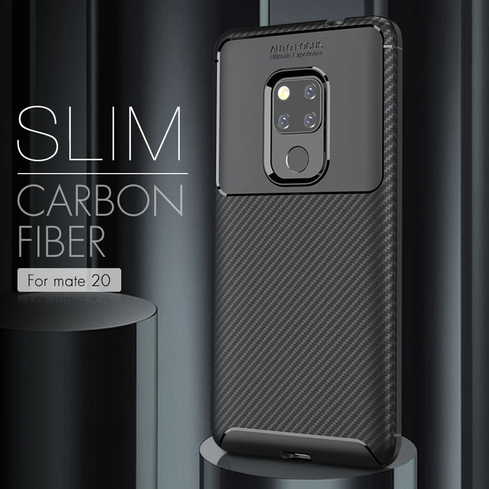 

For Huawei Mate 20 Pro X Hard PC+TPU Carbon Fiber Texture Case For Huawei P10 P20 Pro Lite Luxury Slim 360 Full Back Cover Case
