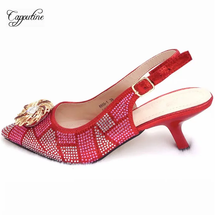 

Pretty red thin high heel pointed toe lady shoes nice matching for wedding/party dress 6869-1 many color