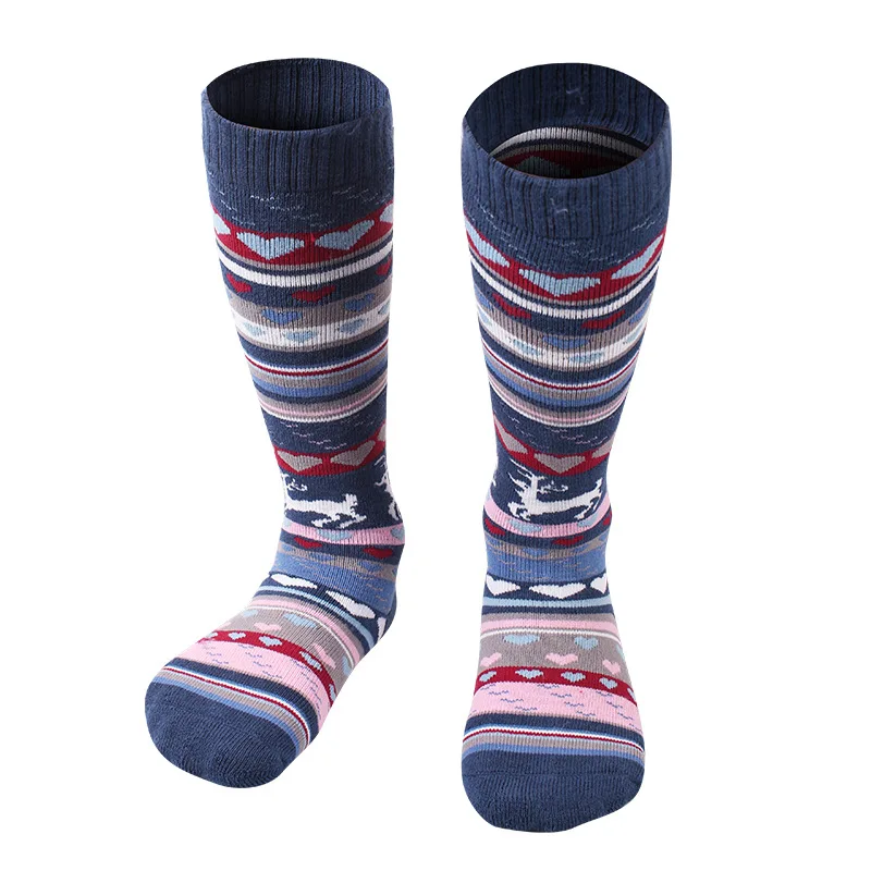 1 пара тепловых лыжных носков для детей Санто хлопковые спортивные утепленные детские зимние термоноски для сноуборда гетры для девочек и мальчиков