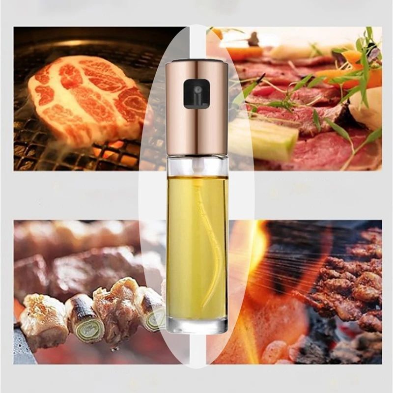 Glass Olive Oil Sprayer Leak-proof Drops Oil Spray Empty Vinegar Bottle Oil Dispenser for Cooking Salad BBQ Kitchen Baking