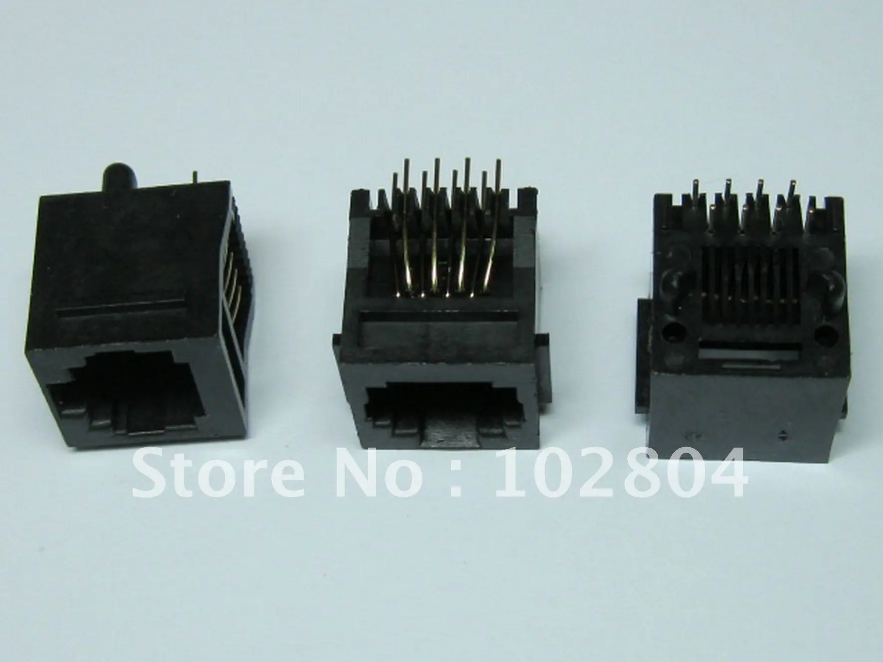 

26 Pcs Black 8P8C With flange Top entry Modular Network PCB Jack Connector