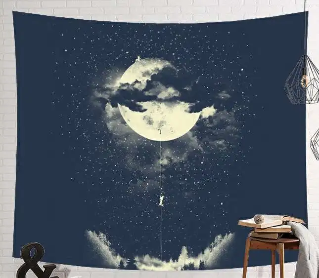 CAMMITEVER астронавт Космос Луна земля Облако Висячие настенные гобелены креативное украшение дома - Цвет: 1