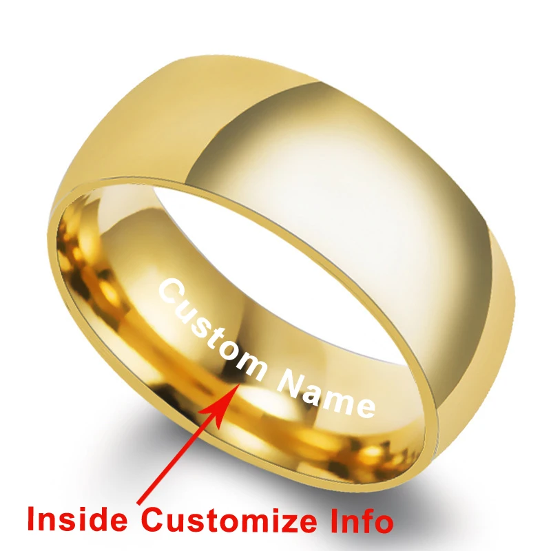 Engrave Custom Name Glossy Letter Ring 