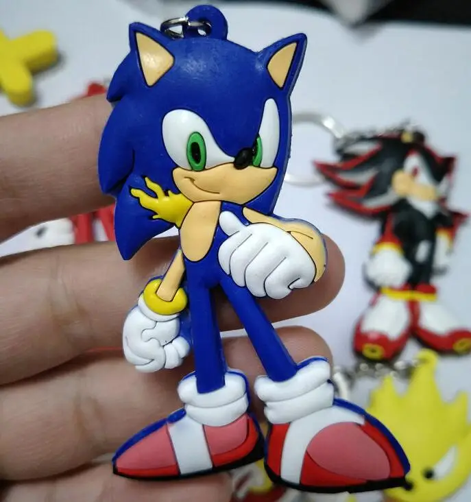 Sonic the Hedgehog PVC части и аксессуары подвеска Украшение унисекс сумка цепь Подвески брелок для ключей