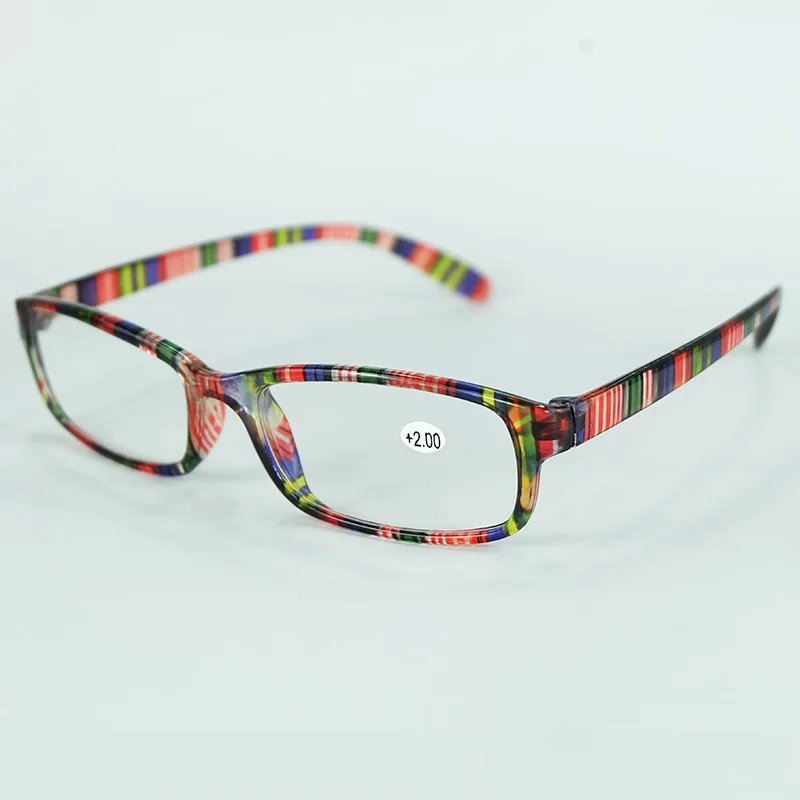 Olders Cheap Comfortable Reading Glasses Simple Colorful Plastic Frame With Power Lenses