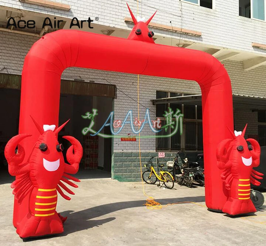 Индивидуальные надувные арки омаров, всплывающие рекламные арки мультфильм Реплика арка для омаров фестиваль продвижения