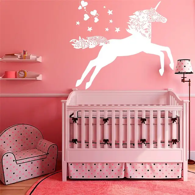 Us 10 26 21 Off Wall Decals Unicorn Horse Doodle Nature Vinyl Decal Sticker Home Decor Bedroom Nursery Room Living Children S Room Mural In Wall