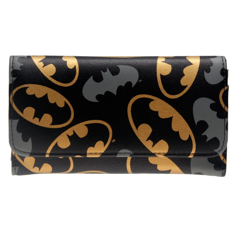 Batman Printed  Fashion Women black Wallets Women's Long Design Purse Two Fold More Color Clutch  DFT-6015