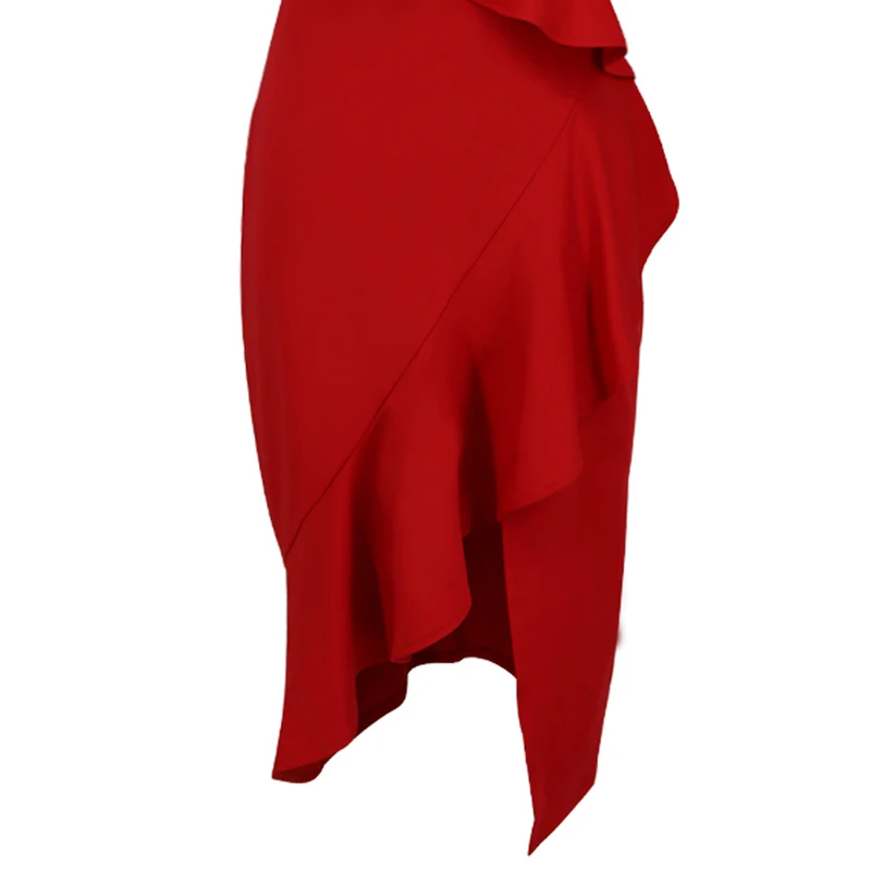ShejoinSheenjoy Irregular Ruffles V-Neck Summer Dress Autumn Spaghetti Strap Split Backless Sexy Women Midi Dress Clothing (13)