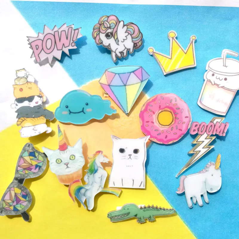 1 шт. Мультяшные значки на одежду Kawaii Акриловые бейджи рюкзаке булавке