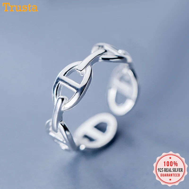 

Trusta 2019 100% 925 Sterling Silver Ring Women Fashion Jewelry Gift for Girl Friend Office Lady DS1493