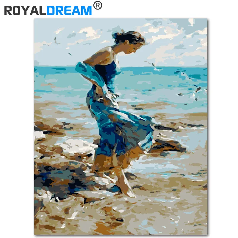 

ROYALDREAM Multiple sizes Diy Digital Painting By Numbers Kits Coloring Paint By Numbers On Canvas Painting For Living Room