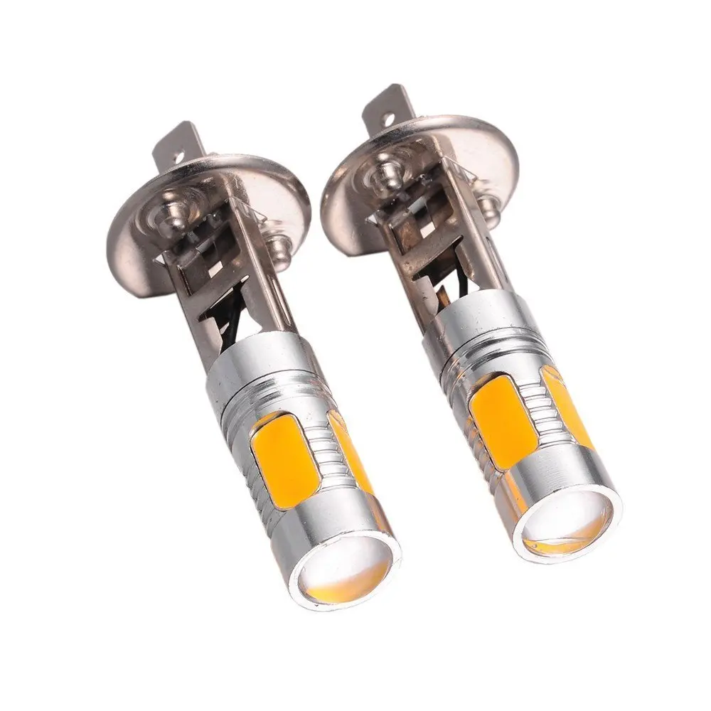 2 шт. 12 В светодиодный Voiture Jour Brouillard Lumieres de concuite Lampe Ampoules DRL H1 7 5 W jaune H3|led voiture|12v ledh1 lamp |