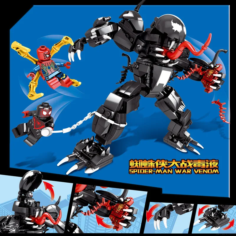 

578pcs Marvel Super Heros Spiderman Mech Venom Mecha building block Toy For Children gfits Compatible With Legoings 76115