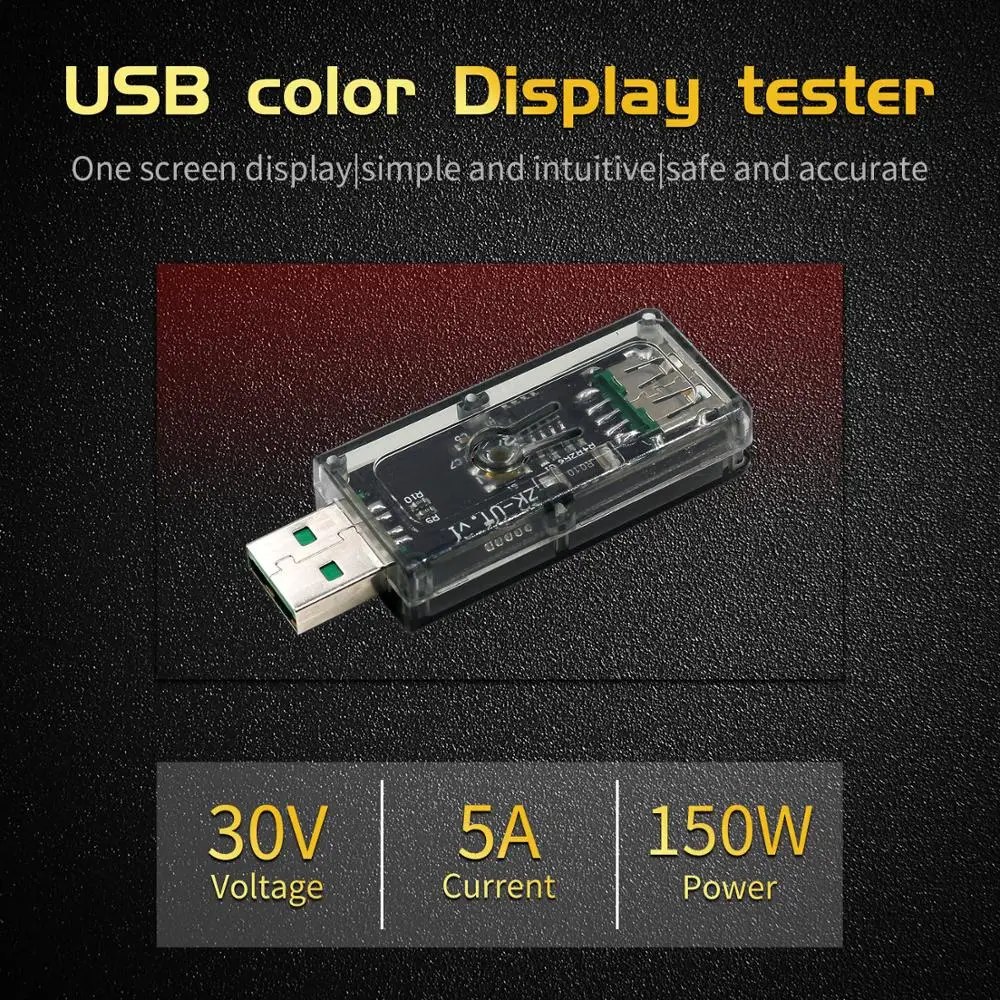 

5A USB tester color screen voltage ammeter power capacity fast charge protocol charge