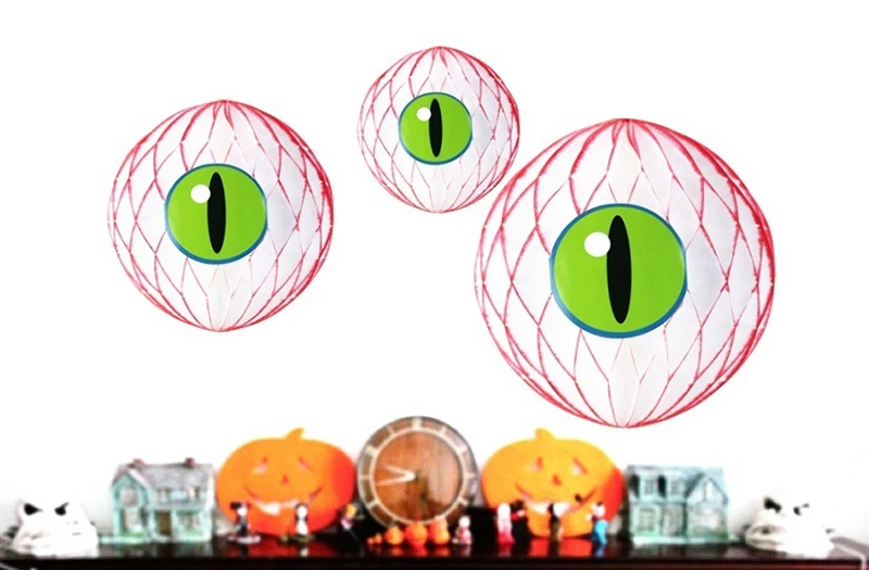 

1pc 20cm 8inch Eye Got You Halloween Party Decorations 3D Honeycomb Eyeballs Hanging Decor For Halloween Home Decor Accessories