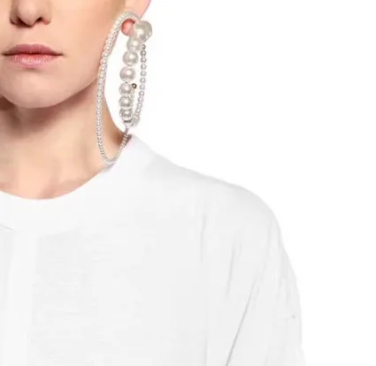 Meidi 2018 новая имитация жемчуга Круг Хооп Серьги Bijoux геометрические серьги для Для