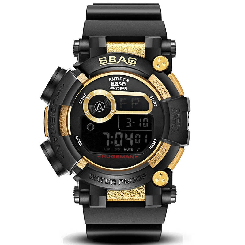 

Men's Watch Military Sports Waterproof Watches Pu Double Show Digital Wristwatches Clock Watch Free Shipping Sale