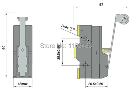 LXW5-11G3 micro switch drawiing