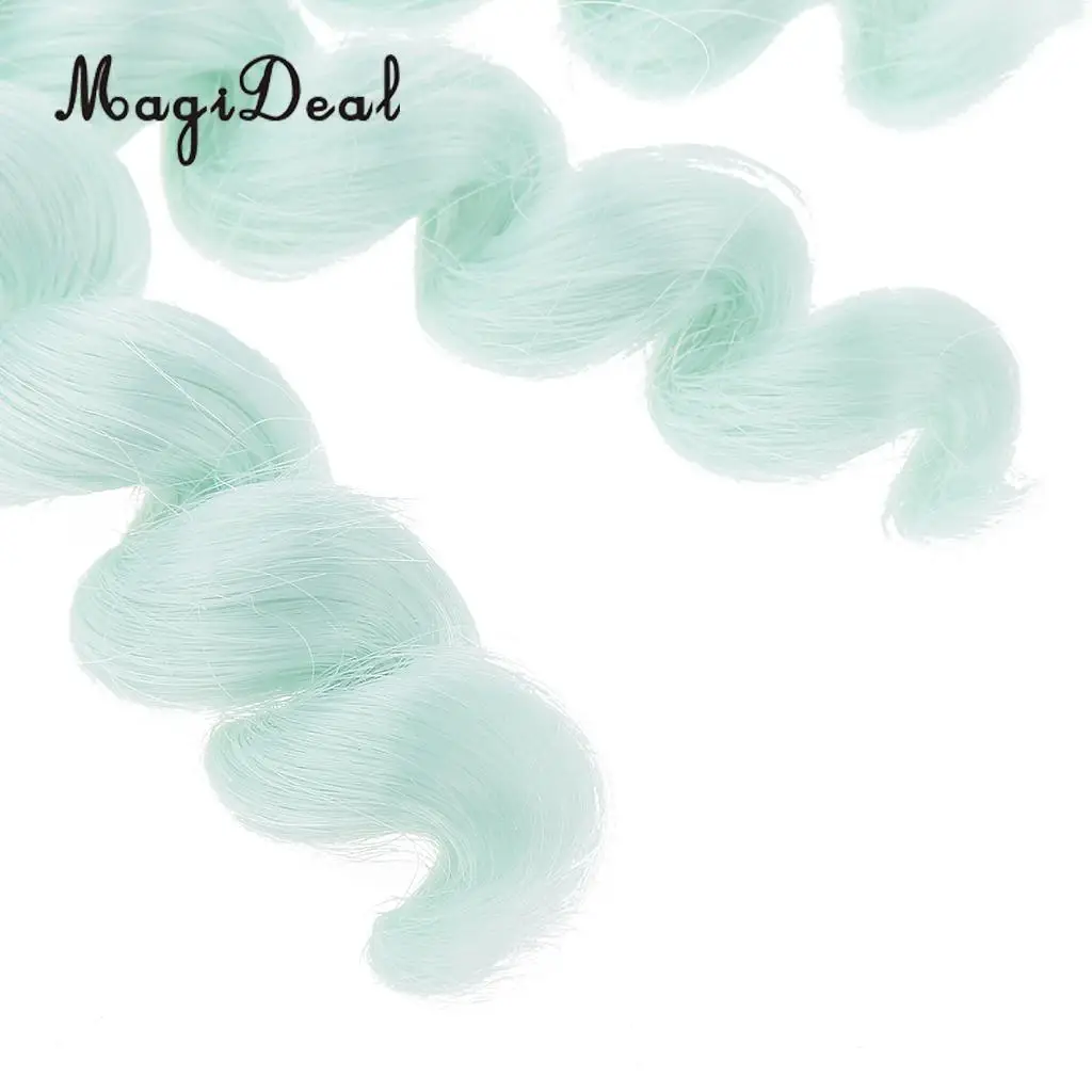 MagiDeal 1Pc 15x100cm DIY Curly Hair Wig Hairpiece for 1/3 1/4 1/6 BJD SD Dolls Model Party Girls Best Birthday Gift 12Colors