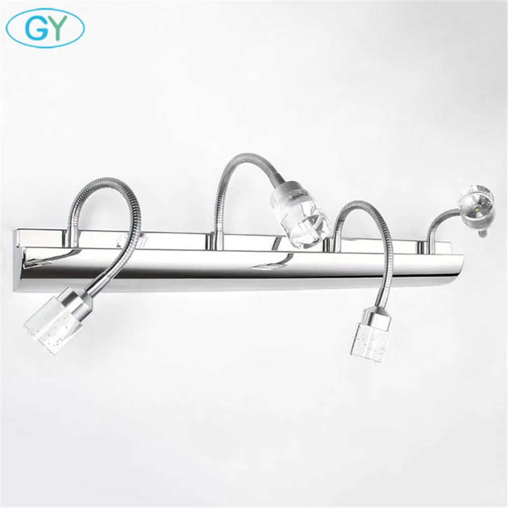  Modern Bathroom LED Crystal Mirror light Ajustable gooseneck makeup vanity lighting led miroir coif