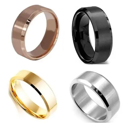 

Men's Women's 8mm Wide Band Titanium Steel Ring Jewelry US 5-14