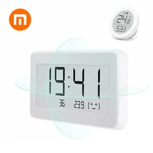Em estoque original xiaomi mijia qingping bt4.0 sem fio inteligente elétrica digital indoor & outdoor higrômetro terômetro relógio ferramentas