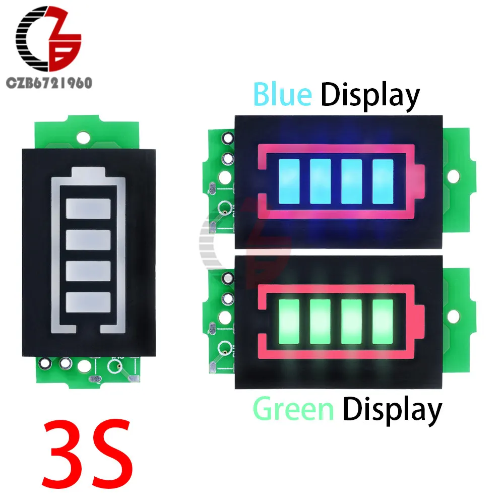 1 S/2 S/3 S/4S/6 S/7 S 12V 18650 Li-po литий-ионный аккумулятор Емкость Вольтметр с индикатором питания Тестер Синий Зеленый светодиодный дисплей Панель - Цвет: 3S