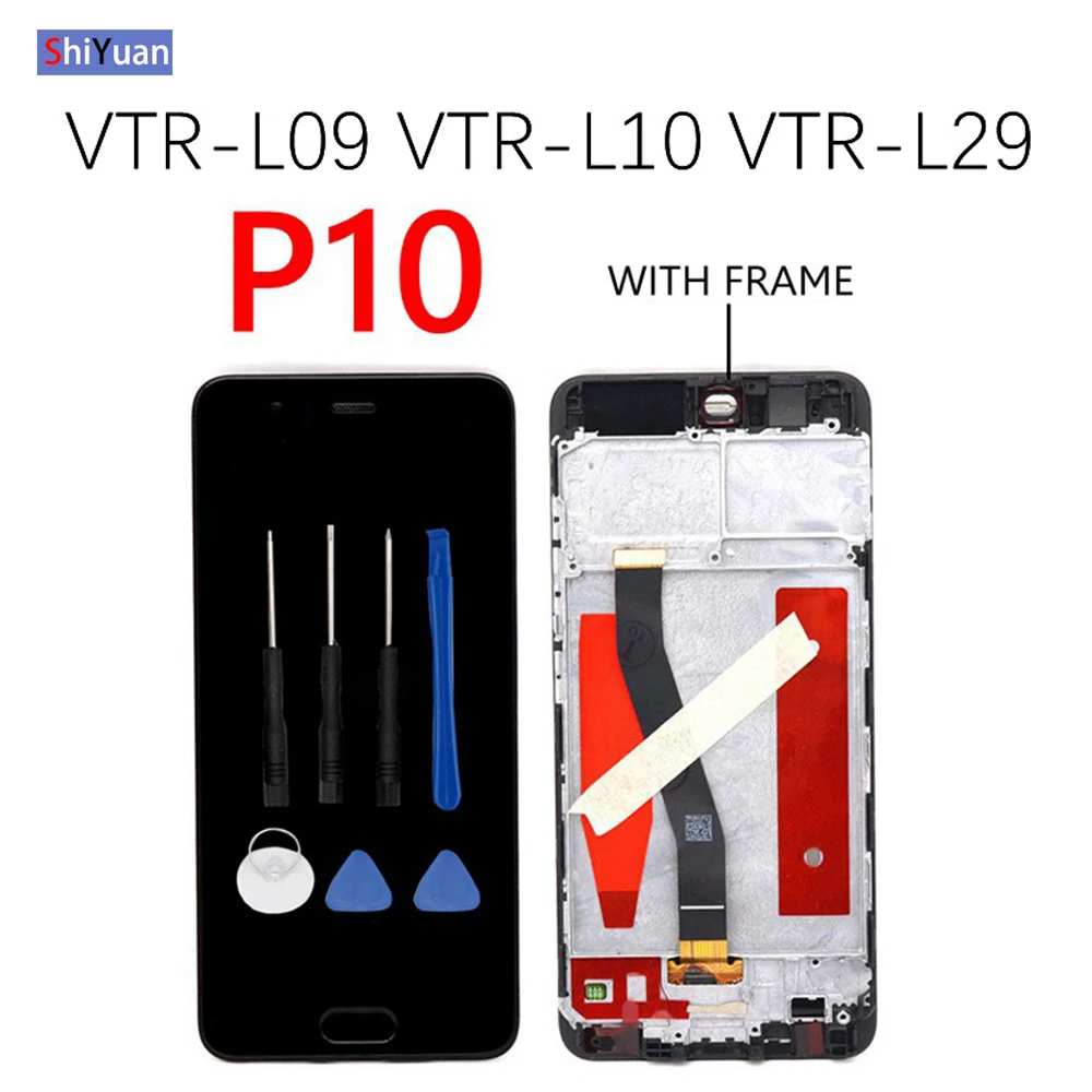 

LCD Display For Huawei P10 Touch Screen Digitizer Assembly VTR-L09 VTR-L10 VTR-L29 Display For Huawei P10 With Frame Replacement