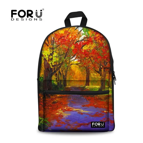 FORUDESIGNS, новые школьные сумки для студентов с принтом клевера, школьный рюкзак с зеленым листом, mochila infantil, повседневные Рюкзаки в консервативном стиле для девочек - Цвет: C015J1