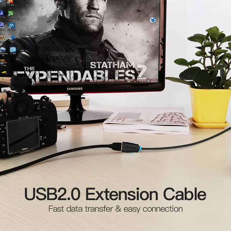 Vention USB кабель-удлинитель USB 3,0 кабель для камеры PC PS4 Xbox Smart TV высокоскоростное зарядное устройство и кабель-удлинитель USB 3,0 2,0