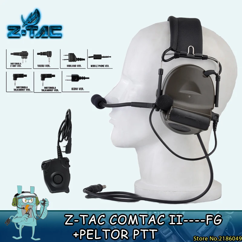 

Z tactical Comtac ii Hunting Ear Protection Headset Airsoft With Peltor PTT Midland Kenwood Z041 Headphones peltor headset Z112