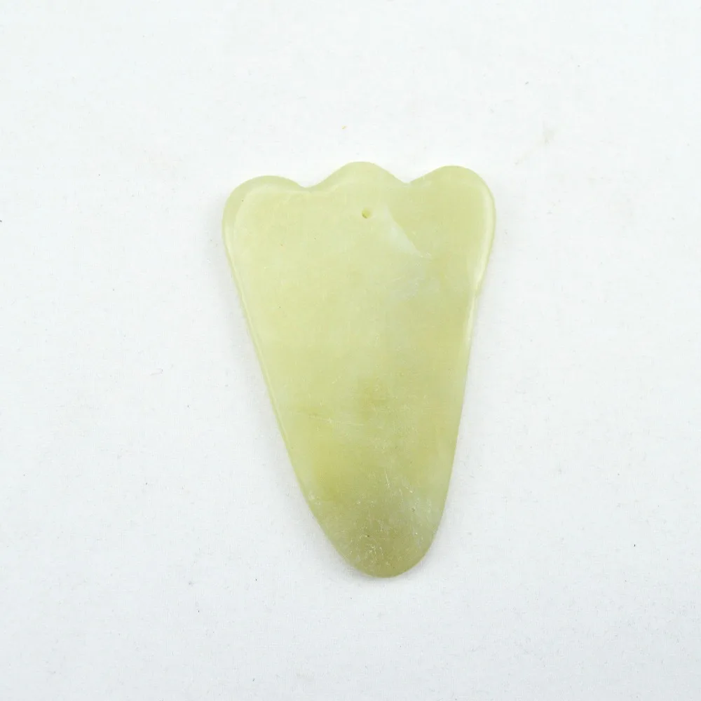 1 Pcs natural light green jade Guasha board massage tool facial treatment scraping tool for body health care 1 Pcs natural light green jade Guasha board massage tool facial treatment scraping tool for body health care
