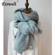 EISWELT, осенне-зимний женский шерстяной клетчатый шарф, женские кашемировые шарфы, широкие решетки, длинная шаль, накидка, одеяло, теплый палантин, Прямая поставка