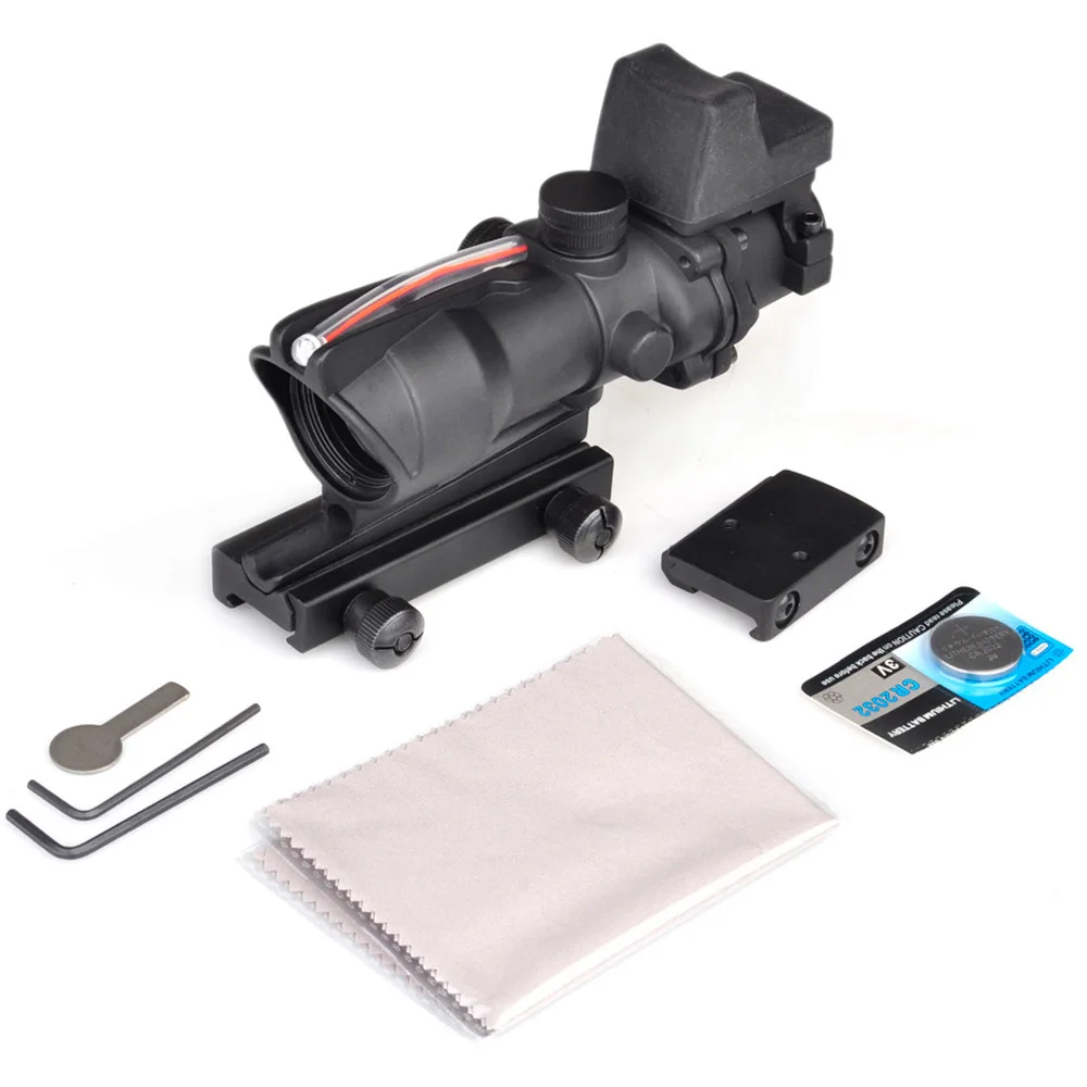 

SEIGNEER Red BDC Reticle 4x32 Magnification Prism Hunting Range Rifle Scope With RMR Sight Red Illuminated Reticle For Hunting