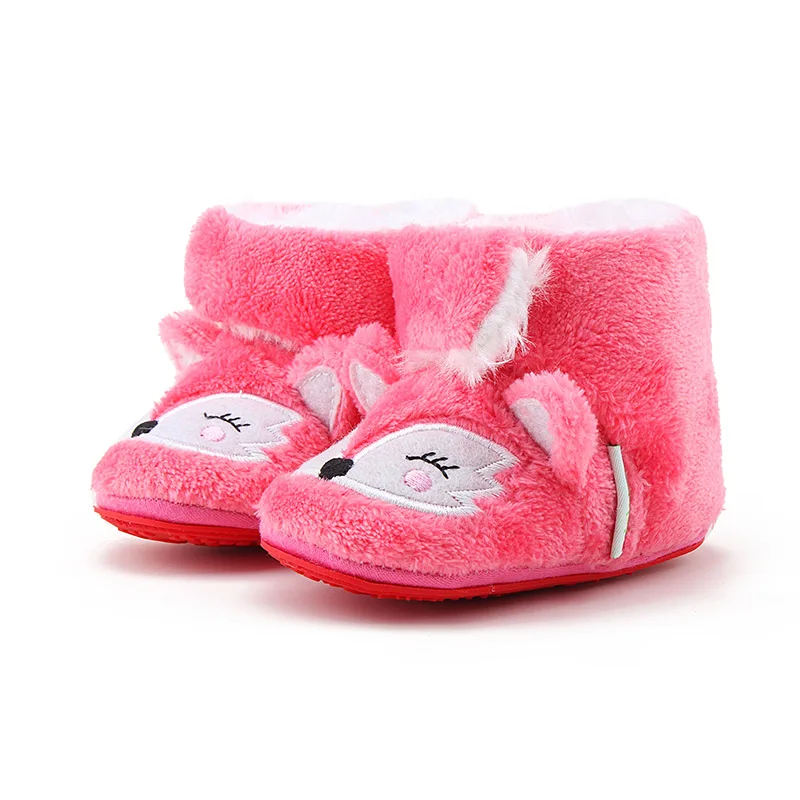 Delebao большой арбуз красная лисица детские ботинки зимние теплые для детей ясельного возраста дизайн Чистая детская обувь ручной работы