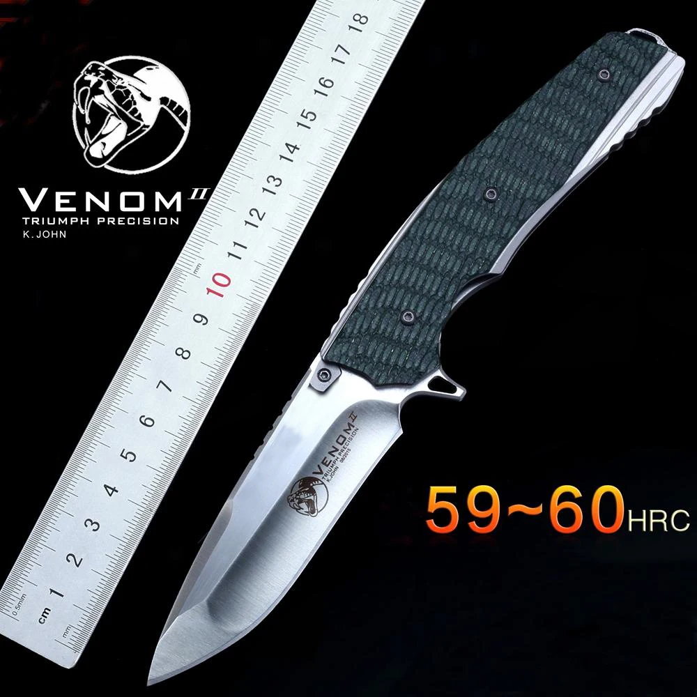 

High quality!tactical folding knife 59HRC S35VN Blade G10 handle outdoor fast open utility camping survival knife bearing knife
