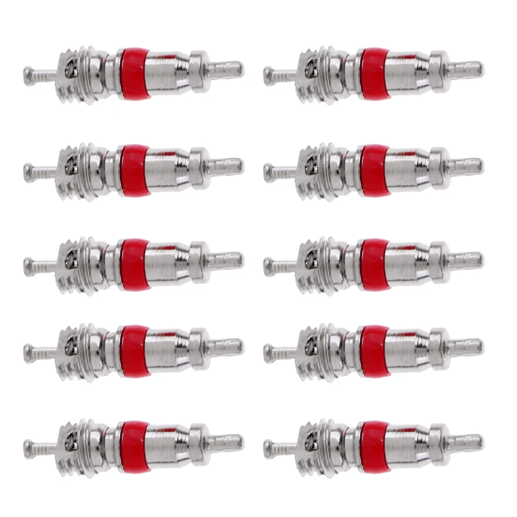 10Pcs Mountain Bike Schrader Valve Replacement Tire Tyre Valve Cores Parts Nucleo de la valvula base de soupape