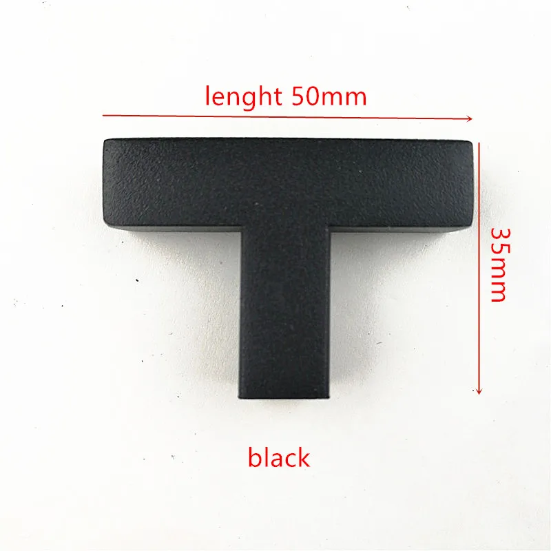 

Single Hole 50mm 12*12mm Matt Black Cabinet Handle Square Bar Stainless Steel Kitchen Door Knob Furniture Drawer Pull