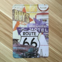 Топ моды xd24" route 66" Жесть Признаки фильм постер Книги по искусству кафе-бар Винтаж наклейки металл роспись стены дома декор 20x30 см