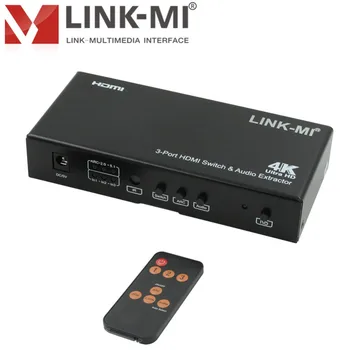 

LINK-MI LM-SW06 3x1 HDMI Switch with Audio extraction Support Ultra HD 4K,1080P, 3D, ARC, CEC Support Apple TV