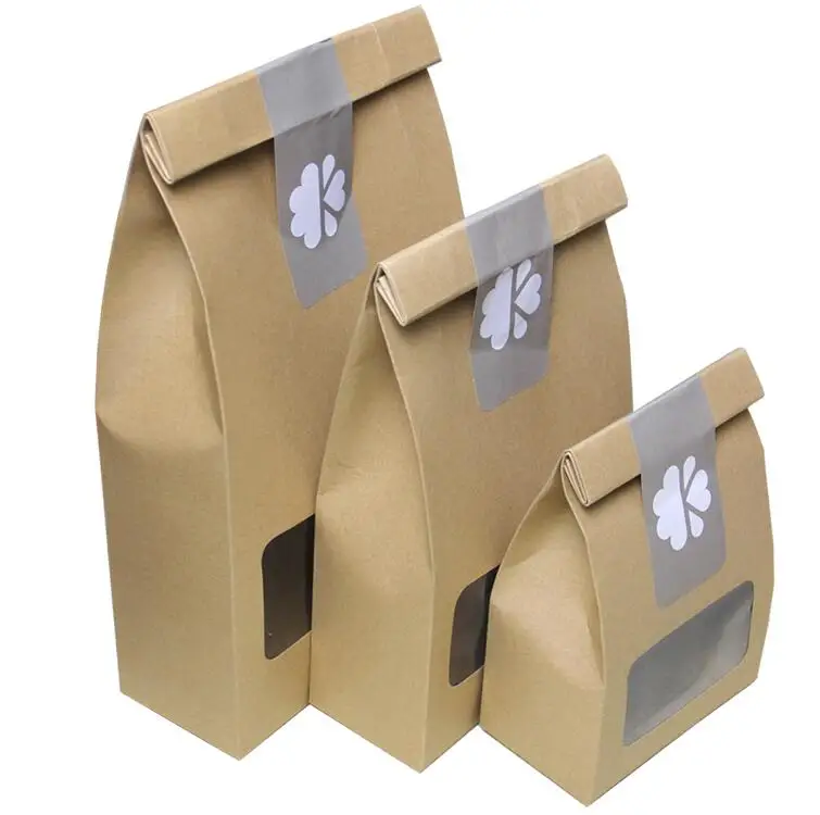 Buy Retail brown paper biscuits bags with sticker