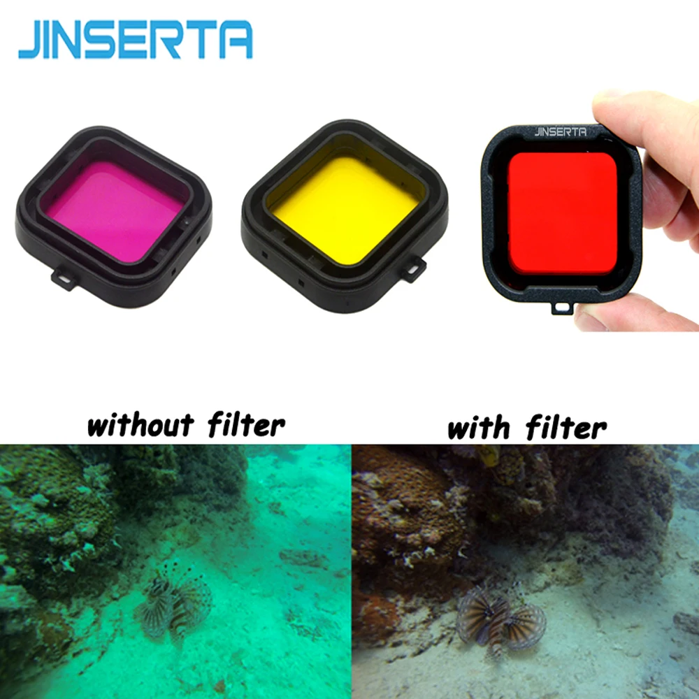 

JINSERTA GoPro Colorful Lens Filter Diving Filter for Underwater Housing Case for Gopro Hero 3+ 4 SJCAM Xiaomi yi Action Camera