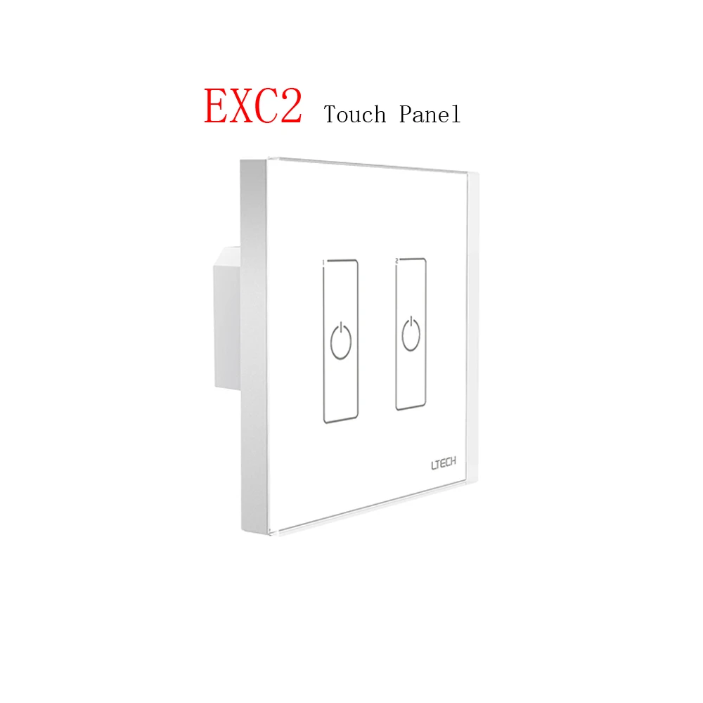 

LTECH 110V -220V AC EXC2 Wall Mount DMX 2.4GHZ RF Dimming Touch Panel 2 zone For LED Strip Light Lamp Tape