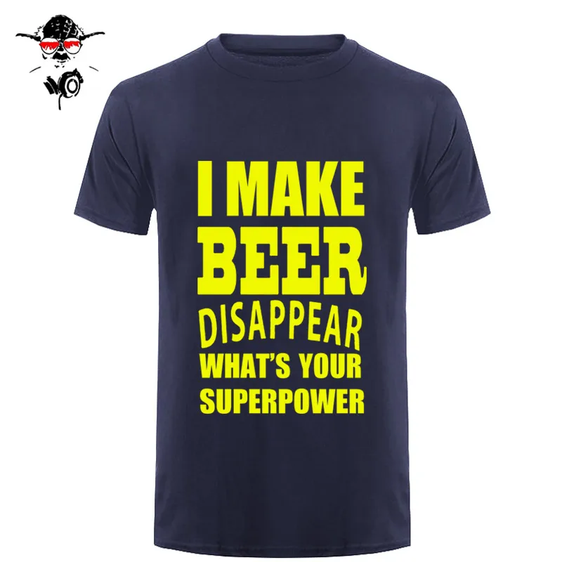 New Funny JOKE I Make Beer Disappear Gift for Dad Grandad T Shirt Men Funny Tshirt Man Clothing Short Sleeve Camisetas T-shirt