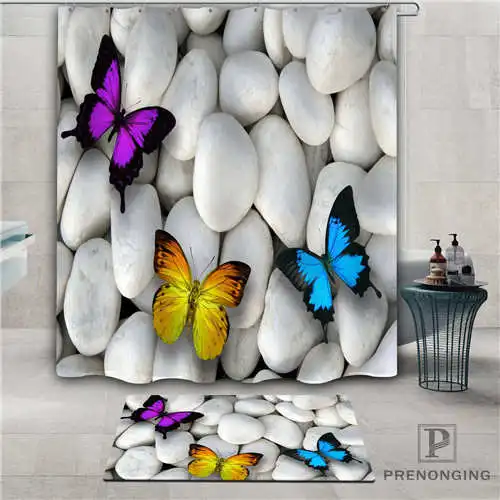 Custom Butterfly (1) Waterproof Shower Curtain Doormat Home Bath Bathroom Polyester Fabric Multi Sizes#2019-1-05-20 | Дом и сад